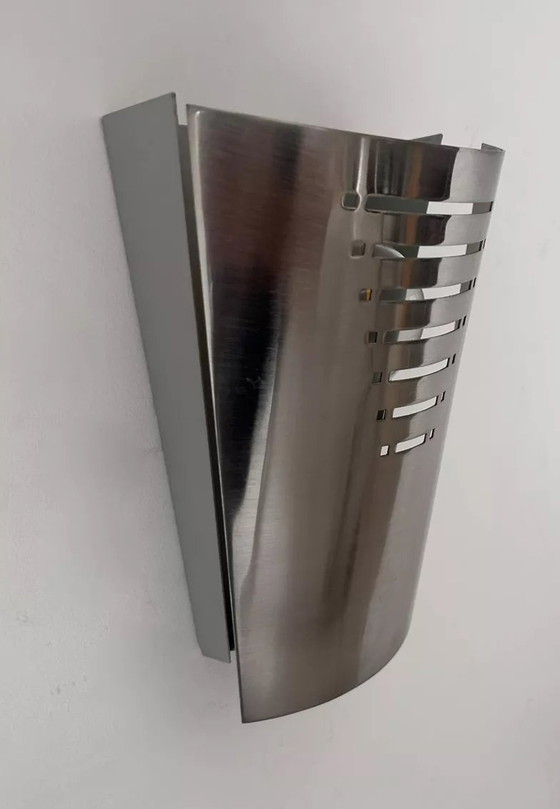 Image 1 of Applique Vintage En Métal Brossé, Allemagne 1980