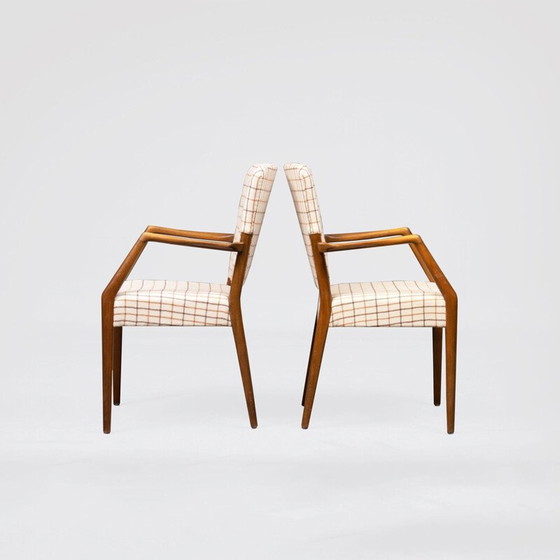 Image 1 of Paire de fauteuils vintage en hêtre et laine par Peter Hvidt et Orla Mølgaard-Nielsen pour France et Søn, Danemark 1960