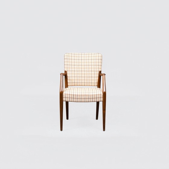 Image 1 of Paire de fauteuils vintage en hêtre et laine par Peter Hvidt et Orla Mølgaard-Nielsen pour France et Søn, Danemark 1960