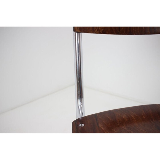 Image 1 of Chaise Art déco vintage en chrome et bois par Mart Stam, Tchécoslovaquie années 1930