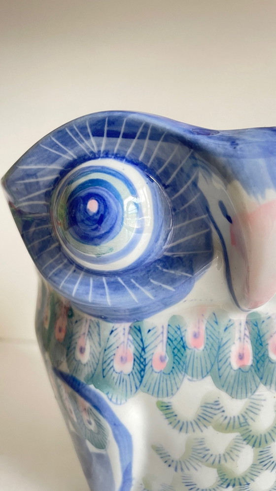 Image 1 of Cache-Pot Chouette Porcelaine Chinoise Vintage