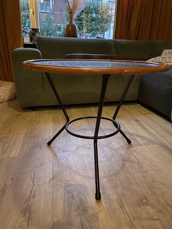 Image 1 of Table basse Rohé Noordwolde en rotin avec verre