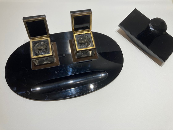 Image 1 of Set de bureau vintage en verre