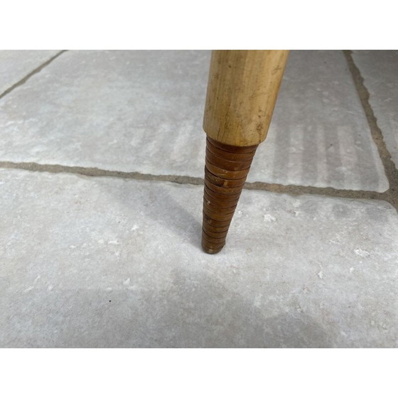 Image 1 of Table basse vintage en bambou fendu et rotin, 1960