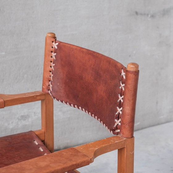 Image 1 of Paire de fauteuils vintage en cuir et bois, France 1970