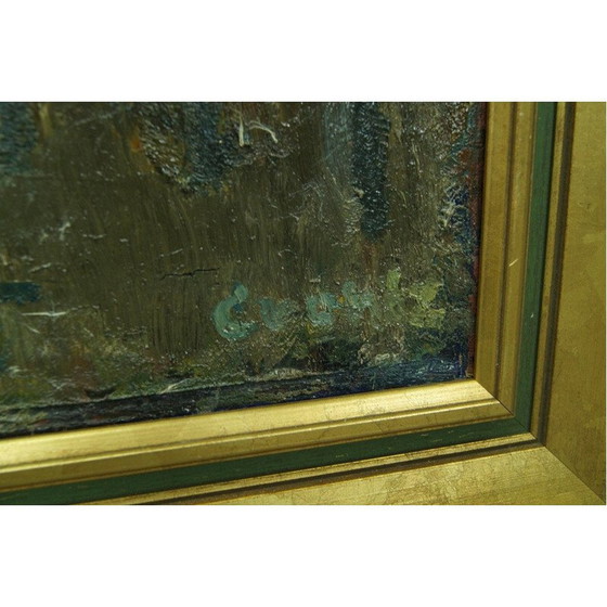 Image 1 of Composition abstraite à l'huile de Bengt Crantz, Suède 1960