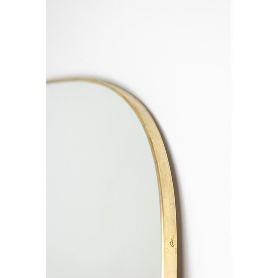 Image 1 of Paire de grands miroirs vintage en laiton doré, 1950