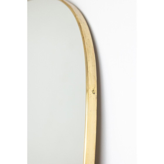Image 1 of Paire de grands miroirs vintage en laiton doré, 1950