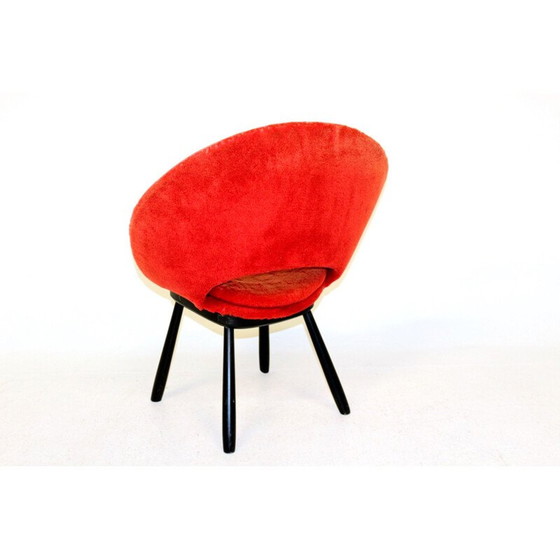 Image 1 of Fauteuil vintage en daim 1950