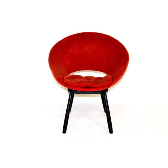Image 1 of Fauteuil vintage en daim 1950