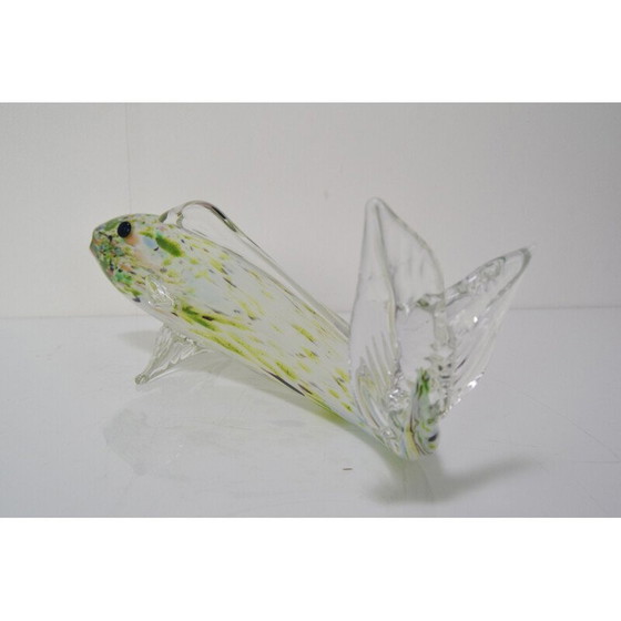 Image 1 of Poisson en verre vintage par Novy Bor, Tchécoslovaquie 1970