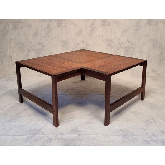 Image 1 of Table basse d'angle en palissandre vintage par Ole Knudsen et Torben Lind pour France and Son, 1960