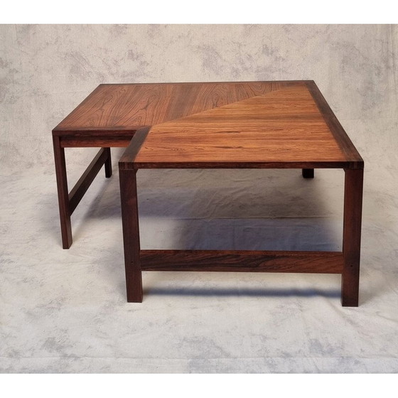 Image 1 of Table basse d'angle en palissandre vintage par Ole Knudsen et Torben Lind pour France and Son, 1960