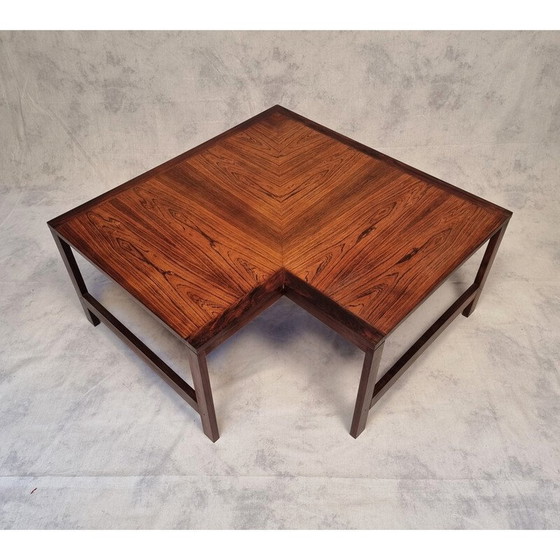 Image 1 of Table basse d'angle en palissandre vintage par Ole Knudsen et Torben Lind pour France and Son, 1960