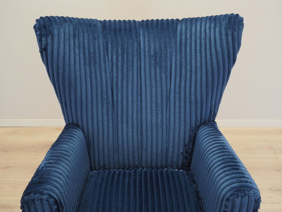 Image 1 of Fauteuil bleu marine, design scandinave, production : Danemark