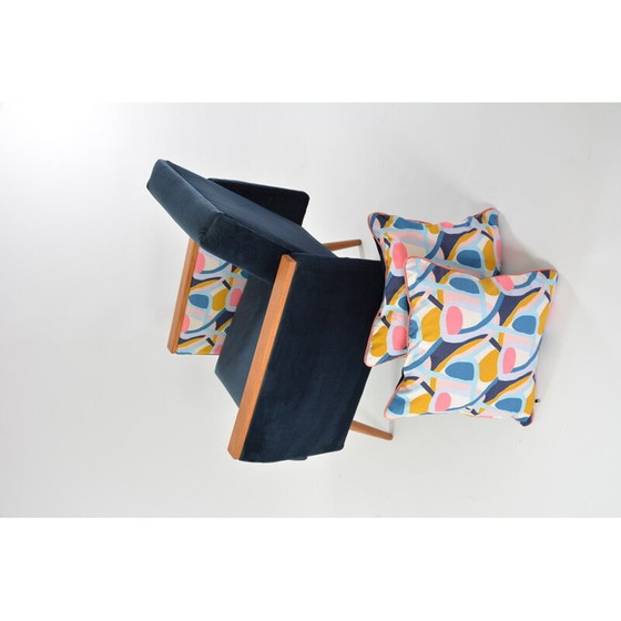 Image 1 of Fauteuil carré vintage Matisse bleu 1960