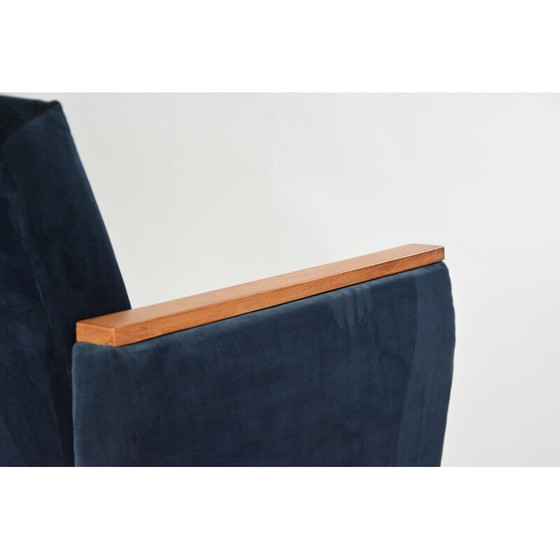 Image 1 of Fauteuil carré vintage Matisse bleu 1960