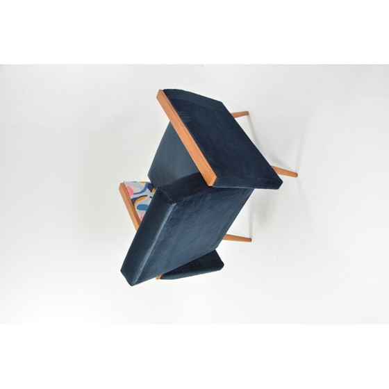 Image 1 of Fauteuil carré vintage Matisse bleu 1960