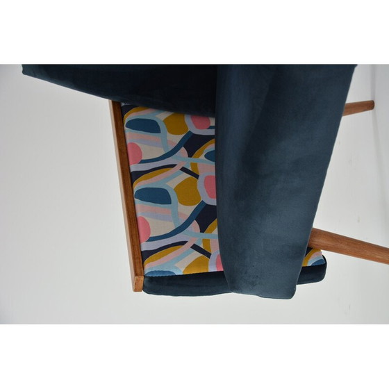 Image 1 of Fauteuil carré vintage Matisse bleu 1960