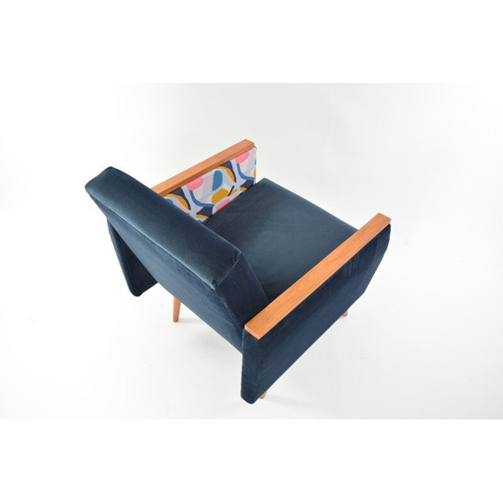Image 1 of Fauteuil carré vintage Matisse bleu 1960