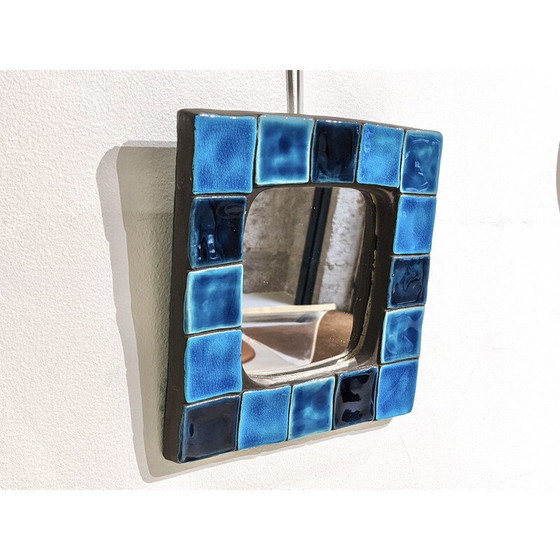 Image 1 of Miroir mural vintage en céramique émaillée de Mithé Espelt, 1960