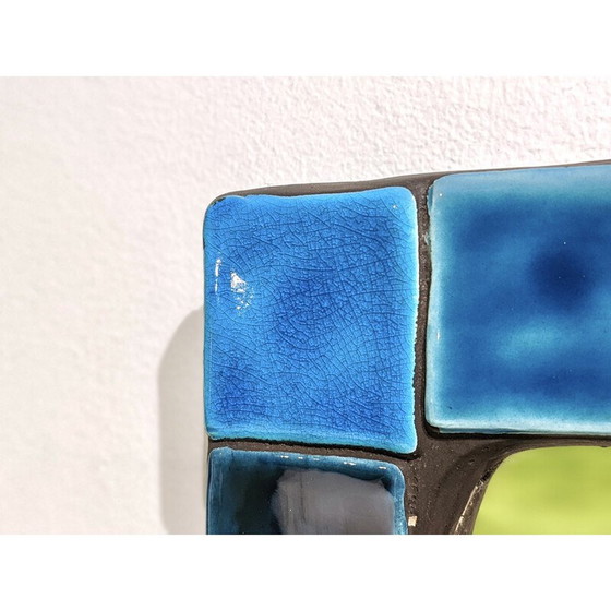 Image 1 of Miroir mural vintage en céramique émaillée de Mithé Espelt, 1960