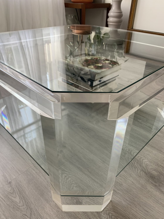 Image 1 of Table basse octogonale en lucite David Lange des années 70