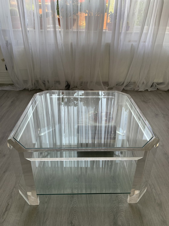 Image 1 of Table basse octogonale en lucite David Lange des années 70