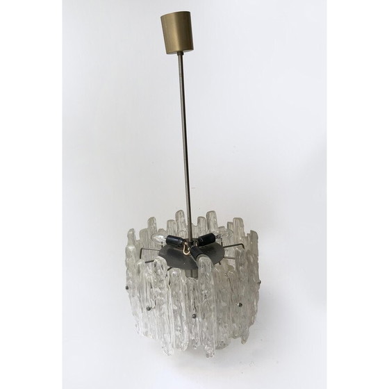 Image 1 of Lampe suspendue vintage Ice frost par Jt Kalmar, 1970