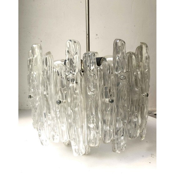 Image 1 of Lampe suspendue vintage Ice frost par Jt Kalmar, 1970