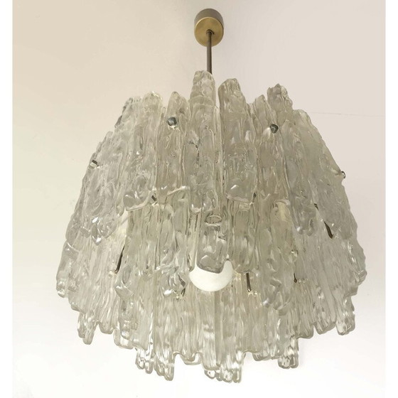 Image 1 of Lampe suspendue vintage Ice frost par Jt Kalmar, 1970