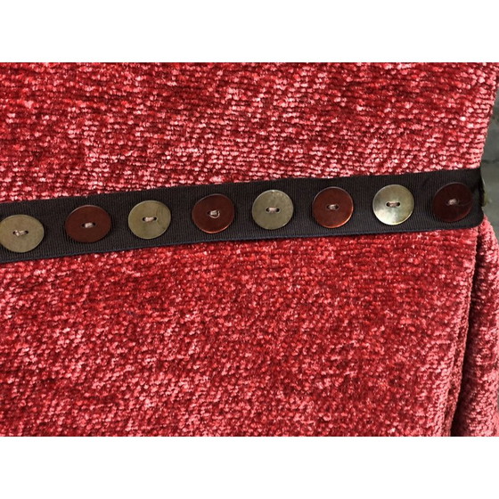 Image 1 of Fauteuil crapaud Napoléon III en velours vintage, 1940