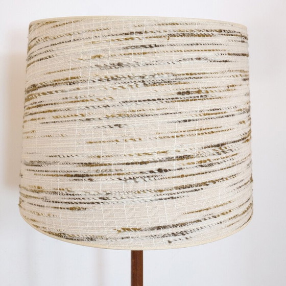 Image 1 of Lampadaire vintage en teck avec abat-jour en laine, Danemark 1960-1970