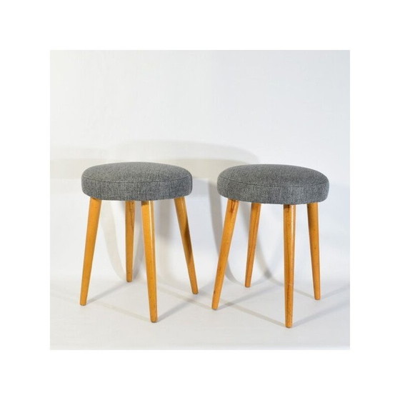 Image 1 of Tabouret à ressort gris vintage, 1950-1960