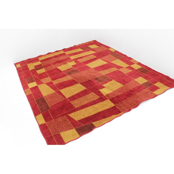 Image 1 of Tapis géométrique vintage, Tchécoslovaquie 1950