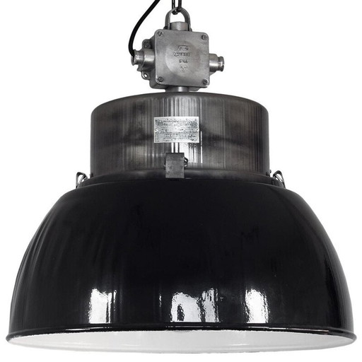 Lampe suspendue noire vintage pour Mesko, Pologne 1960-1980