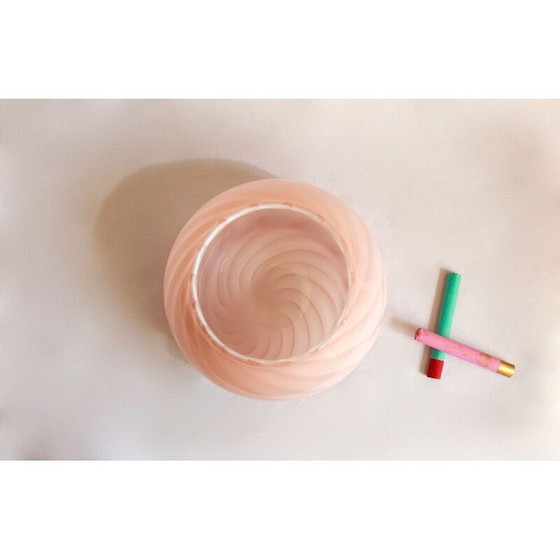 Image 1 of Vase cendrier en verre de Murano vintage Caramella Pink Swirl, Italie, années 1970