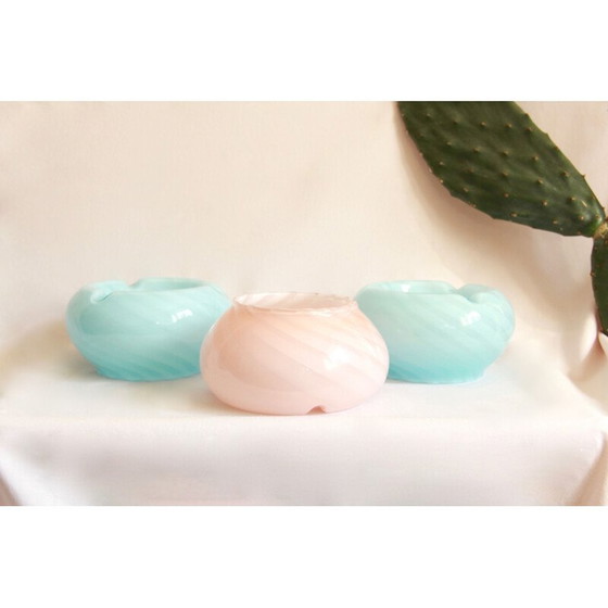 Image 1 of Vase cendrier en verre de Murano vintage Caramella Pink Swirl, Italie, années 1970