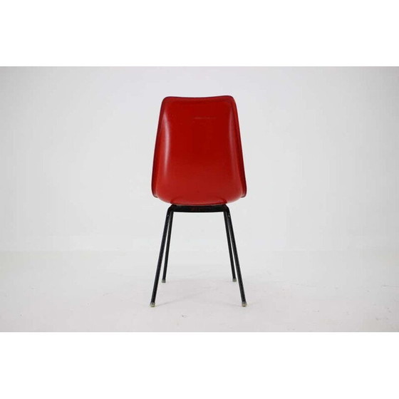 Image 1 of Chaise de bureau vintage en fibre de verre rouge de Vertex, Tchécoslovaquie 1960
