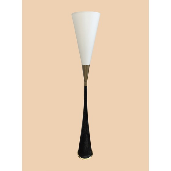 Image 1 of Vintage "Diabolo" floor lamp in wood and brass, 1960