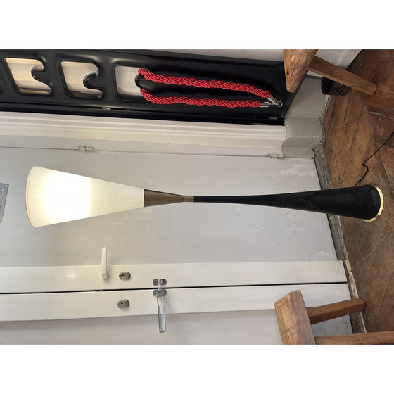 Image 1 of Vintage "Diabolo" floor lamp in wood and brass, 1960