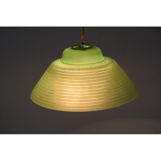 Image 1 of Lampe suspendue vintage en verre et plastique, Tchécoslovaquie 1960