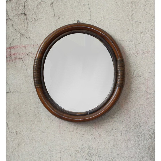 Image 1 of Miroir ovale en bambou, 1960