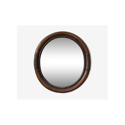 Miroir ovale en bambou, 1960