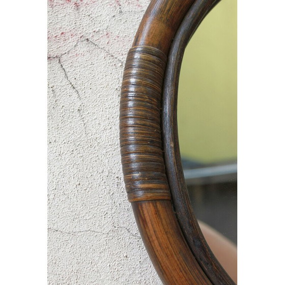 Image 1 of Miroir ovale en bambou, 1960