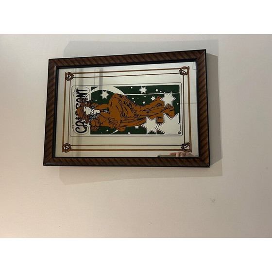 Image 1 of Miroir vintage à cadre en bois d'Alphonse Mucha, 1970