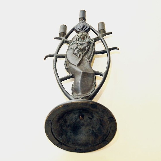 Image 1 of Chandelier vintage en bronze par Oscar Antonsson pour Ystad metall, Suède 1930