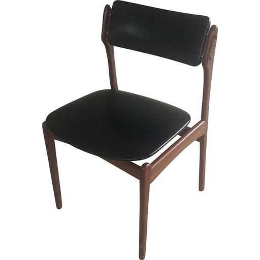 Chaise de salle à manger vintage en teck Erik Buch 1960s