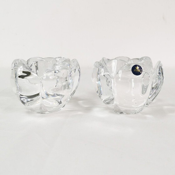 Image 1 of Paire de chandeliers en cristal vintage, pour Royal Copenhagen, Danemark 1980