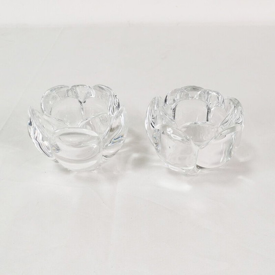 Image 1 of Paire de chandeliers en cristal vintage, pour Royal Copenhagen, Danemark 1980